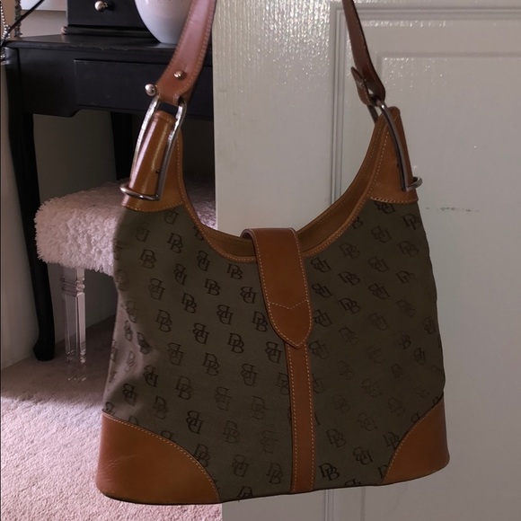 Vintage Dooney & Bourke Leather/Fabric Bag - Picture 6 of 8